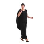NAZBUTIQ ABİYE SİMLİ ESNEK KUMAŞ ÜÇLÜ ABİYE CEKET BLUZ PANTOLON TAKIM 3081 SİYAH 60