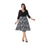 NAZBUTIQ KADIN KRUVAZE YAKA MİDİ BOY DESENLİ ELBİSE ZEBRA 46