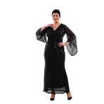 NAZBUTIQ SİYAH PAYET BALIK MODEL UZUN ABİYE ESNEK ELBİSE SİYAH 44