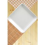nazen MimHome Kare 30cm 12"inch Sade Beyaz Tabak:HORECA Profesyonel Servis, Pastacı Sunum