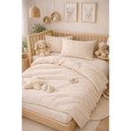 NazeninHome Müslin Bebek Nevresim takımı %100 Pamuk ( 2 Kat ) Bej
