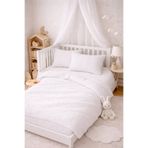 NazeninHome Müslin Bebek Nevresim takımı %100 Pamuk ( 2 Kat ) Beyaz