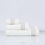 Nazik Home Zen Çizgi Nakışlı El Havlusu (30 X 50 Cm) Bej