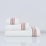 Nazik Home Zen Çizgi Nakışlı El Havlusu 90 x 150 cm - Kiremit