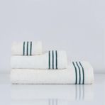 Nazik Home Zen Çizgi Nakışlı El Havlusu 90 x 150 cm - Yeşil