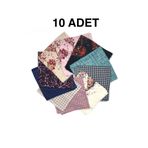 nazipek 10'lu Paket %100 Pamuklu Karışık Desen Yazma Sökme Eşarp 100x100 Toptan Dağıtmalık