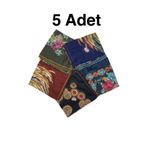 nazipek Kenarları Oyalı 5'li Set %100 Pamuklu Yazma 100X100cm Eşarp Toptan Dağıtmalık