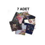 nazipek Kenarları Oyalı 7'li Set Pamuklu Yazma 100X100cm Eşarp