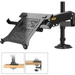 Nb North Bayou North Bayou H100-FP 22"-35" Monitör Destekli & 10"-17" Laptop Stand - İki Farklı Kullanımlı, Amortisörlü, 2-9 Kg, Yükseklik Ayarlı, Kablo Kanallı, Masa Monte Monitör Kolu (H100-FP)