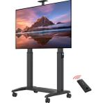 Nb North Bayou T100 75”-120”INCH Motorlu & Kumandalı Yükseklik Ayarlı Çift Kolonlu Profesyonel Mobil Tv Standı ve Interaktif Ekran Taşıma Arabası