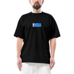 Nba Logo Oversize Siyah Tişört - XL