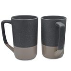 NBABSR Büyük Kahve Kupaları 2'li Set, 16oz Yıldız Noktalı İki Renkli Kahve Kupası - El Yapımı Benzersiz Stil Büyük Seramik Çay Bardakları Porselen Bardak veya Kupa Severler için Mükemmel Sıcak ve