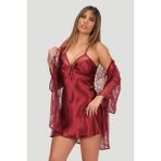 Nbb NB22SGS00003-006 Bordo Precious Gecelik Sabahlık Takımı