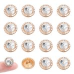 NBEADS 20 Adet Şaft Düğmeleri, Dikiş Gömlekleri için Alaşımlı Yapay Elmas Kristal Düğmeler, Elbise Kaban Kazak, 1,2x0,9 cm, Şeffaf