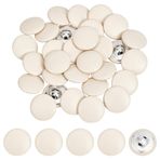 NBEADS 30 Adet Metal Şaft Düğmeleri, 1,1 İnç Suni Deri Dikiş Düğmesi Deri Giysiler için Düz Yuvarlak Düğmeler Elbise Kaban Kot Kanepe Dekorasyon El Sanatları, Delik: 2,5 mm, Antik Beyaz
