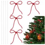 NBEADS 4 Adet Fiyonklu Noel Ağacı Süsü, Demir Telli Parlak Yapay Elmas Fiyonk, Aile Ev Tatil Partisi Dekoru için Kırmızı Noel Asılı Kolye, 10,72-12 cm