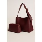 NBİBAGS Kadın Bordo Yavrulu Yumuşak Shopper Çanta Uzunluk Ayarlı Sap