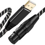 NCGGY USB mikrofon kablosu,XLR US-B kablo 6.6Ft,XL-R kadın USB mikrofon bağlantı dönüştürücü kablo mikrofonlar veya kayıt Karaoke şarkı