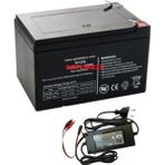 NCP 12 Volt 12 Amper Şarj Edilebilir Akü Pil + Şarj Cihazı Adaptör Birlikte