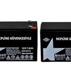 NCPLİNE 2 ADET 12 VOLT 7 AMPER AKÜ PİLSAN UYUMLU TRAKTÖR AKÜLÜ ARABA UYUMLU Akülü Atv Araba 12 Volt