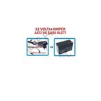 Ncpline Akülü Araç Için 12V 12AH 12 Volt 12 Amper Akü 12 Volt Şarj Cihazı Adaptör Maşalı Kablo