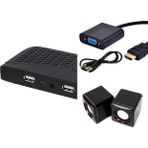 Ncpline Monitörü Tv Yapmak Için Uydu ve Çeviriciv VGA Aparat ve Hoparlör Set