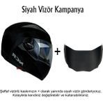 NCR Çene Açılır Kask Ekstra Yedek Siyah Cam Parlak Siyah Renkli Hafif Tasarım ve Nefes Alabilir Kumaş