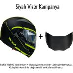 NCR Çene Açılır Kask Ekstra Yedek Siyah Cam Sarı Renk ABS Plastik Malzemeden Üretilmiştir - XL