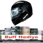 NCR Çene Açılır Kask Parlak Sıyah Ece Belgeli - 57 - 58 cm