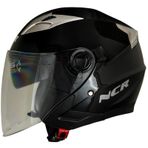 NCR Jet Ece Belgeli Siyah Çenesiz Kask