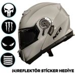 Ncr Stars Çene Açılır Açık Nardo Gri Kask(Ece Belgeli) - 2XL