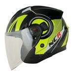 NCR Unisex Güneş Vizörlü Çenesiz Kask Sarı (S)