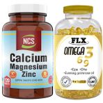 Ncs Calcium Magnesium Zinc Vitamin K D 120 Tablet + Flx Omega 3-6-9 90 Kapsül Balık Yağı