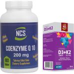 Ncs Coenzyme Q-10 200 Mg Resveratrol Hyaluronic Acid Koenzim 180 Tablet & Vitamin D3 + K2 Damla 20 ml