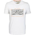 Ncs Erkek Beyaz Slim Fit Bisiklet Yaka Baskılı %100 Pamuk T-Shirt Jeans 1104 - XL - Açık Beyaz