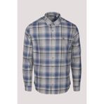 Ncs Erkek Gömlek Mavi Uzun Kol Ekose Kareli Flanel Yün Tuşeli Slim Fit Düğmeli Yaka Shirt Ncs Jeans 7269