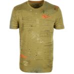 Ncs Erkek Haki Bisiklet Yaka Baskılı Slim Fit %100 Pamuk T-Shirt Jeans 1953 - 2XL - Zümrüt