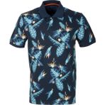 Ncs Erkek Lacivert Baskılı Slim Fit Dar Kesim Polo Yaka %100 Pamuk T-Shirt Ncs Jeans 1178 - 3XL - Koyu Mavi