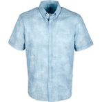 Ncs Erkek Mavi Gofre Kumaş Slim Fit Dar Kesim Düğme Yaka Kısa Kol Gömlek Jeans 7232 - 2XL