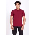 Ncs Erkek Polo Yaka Tişört Bordo %100 Pamuk Slim Fit Polo T-Shirt Ncs Jeans 1055 - 3XL