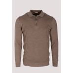 Ncs Erkek Polo Yaka Triko Vizonmelanj Slim Fit Yarım Fermuarlı Balık Sırt Desenli Pamuklu Kazak Ncs 3006 - 2XL