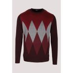 Ncs Erkek Triko Bordo Bisiklet Yaka Baklava Desenli Slim Fit Pamuklu Kazak Ncs 3727 - Haki