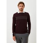 Ncs Erkek Triko Bordo Bisiklet Yaka Desenli Slim Fit Pamuklu Kazak Ncs 3725 - 2XL