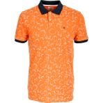 Ncs Erkek Turuncu Slim Fit Polo Yaka Baskılı %100 Pamuk Kol Ribanalı T-Shirt Jeans 1997 - Açık Turuncu