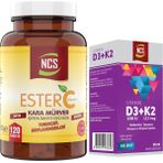 Ncs Ester C Vitamini Kara Mürver 120 Tablet + Vitamin D3 K2 20 ml Damla