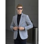 Ncs Gri Erkek Yün Ceket Kırçıllı Slim Fit Mono Yaka Torba Cepli Çift Yırtmaçlı Ceket Ncs Jeans 4009 - 48