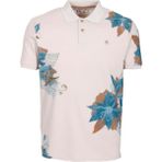 Ncs Jeans Erkek Polo Yaka Tişört Bej Pamuk Slim Fit Ribana'lı Kol Floral Desenli T-Shirt Ncs Jeans 1189