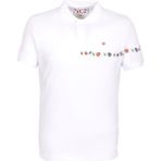 Ncs Jeans Erkek Polo Yaka Tişört Beyaz Pamuk Slim Fit Ribanalı Kol Nakışlı T-Shirt Ncs Jeans 1169 - 2XL