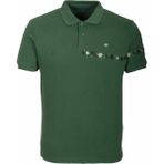 Ncs Jeans Erkek Polo Yaka Tişört Koyu Yeşil Pamuk Slim Fit Ribanalı Kol Nakışlı T-Shirt Ncs Jeans 1169 - 2XL