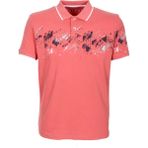 Ncs Jeans Erkek Polo Yaka Tişört Nar Çiçeği Slim Fit Ribanalı Pamuk Desenli T-Shirt Ncs Jeans 1214